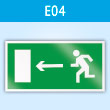 Знак E04 «Направление к эвакуационному выходу налево» (пластик, 300х150 мм)